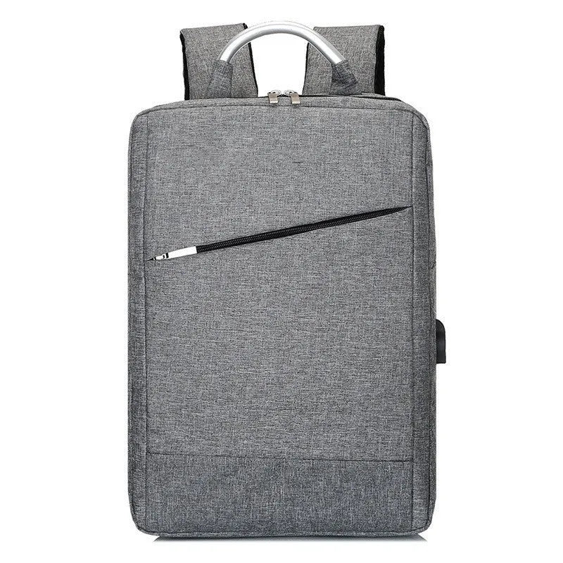 Men's fashion casual rechargeable multifunctional backpack 16-inch USB charging anti-theft business travel bag in grey