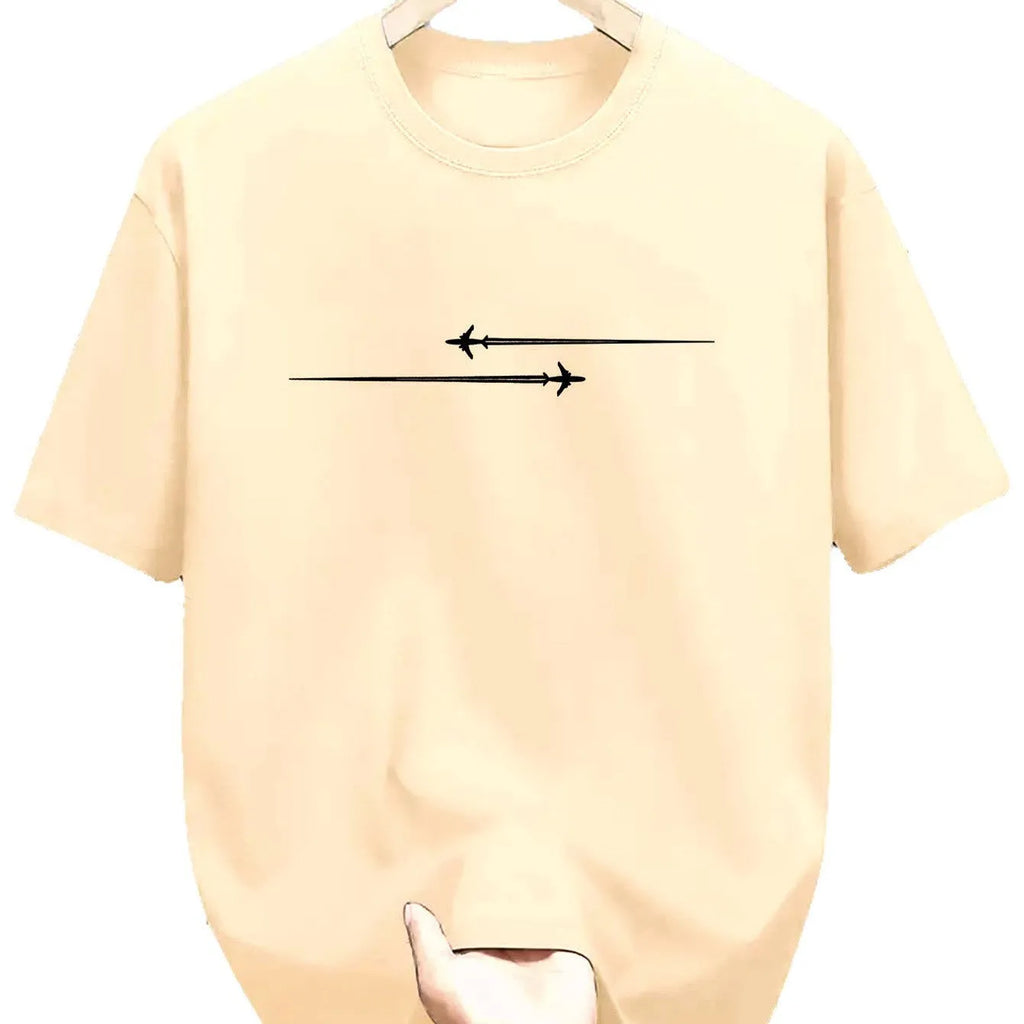 Loose fit men's cotton blend T-shirt with cartoon pattern print in multiple colour options.