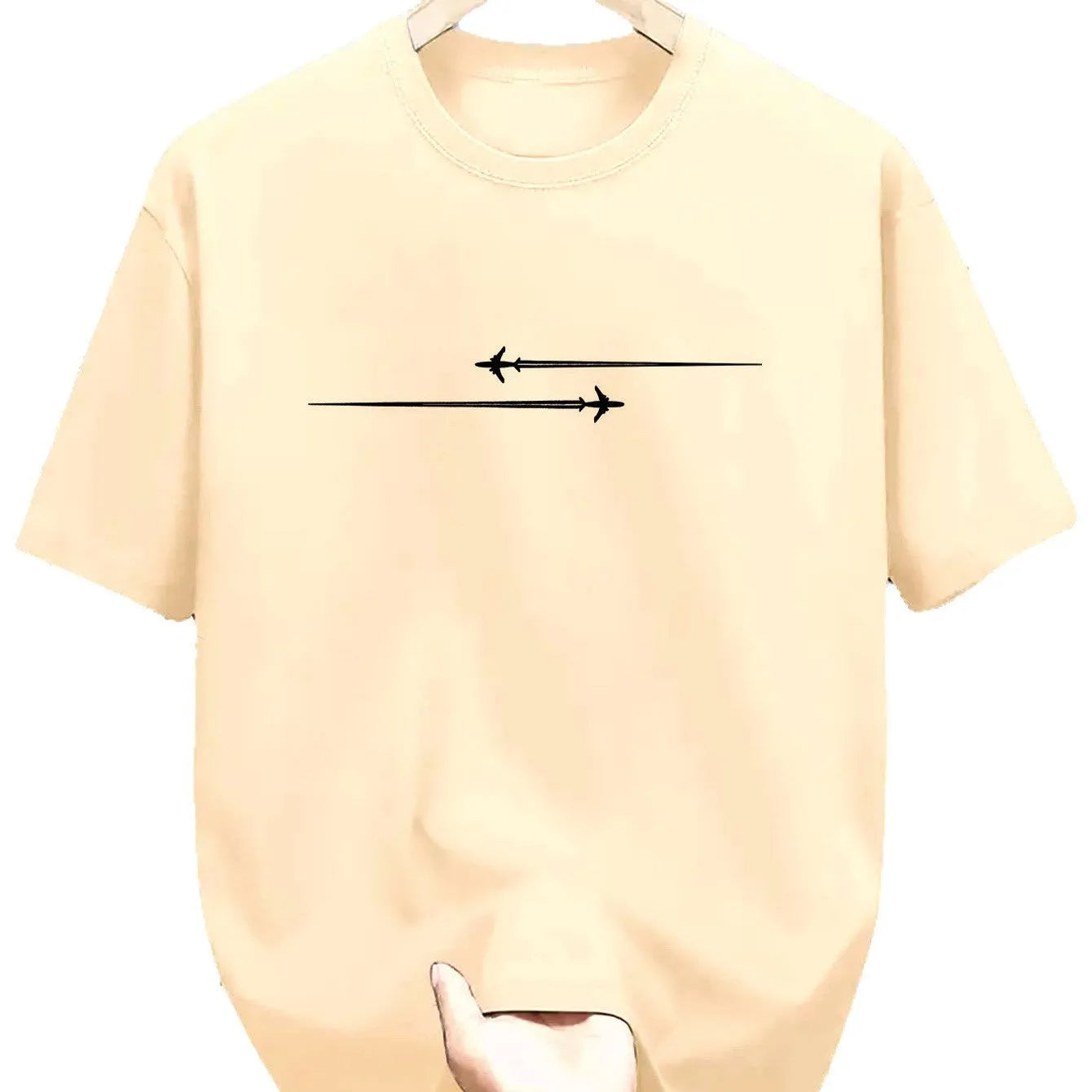 Loose fit men's cotton blend T-shirt with cartoon pattern print in multiple colour options.