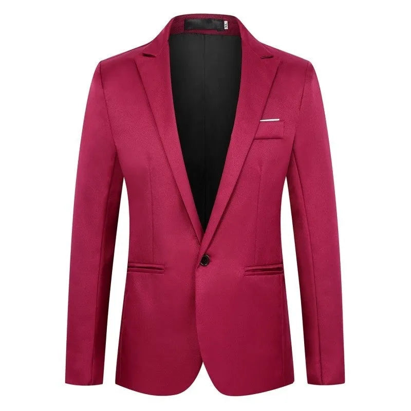 Men's loose wedding suit jacket in eight colours with acetate fibre construction