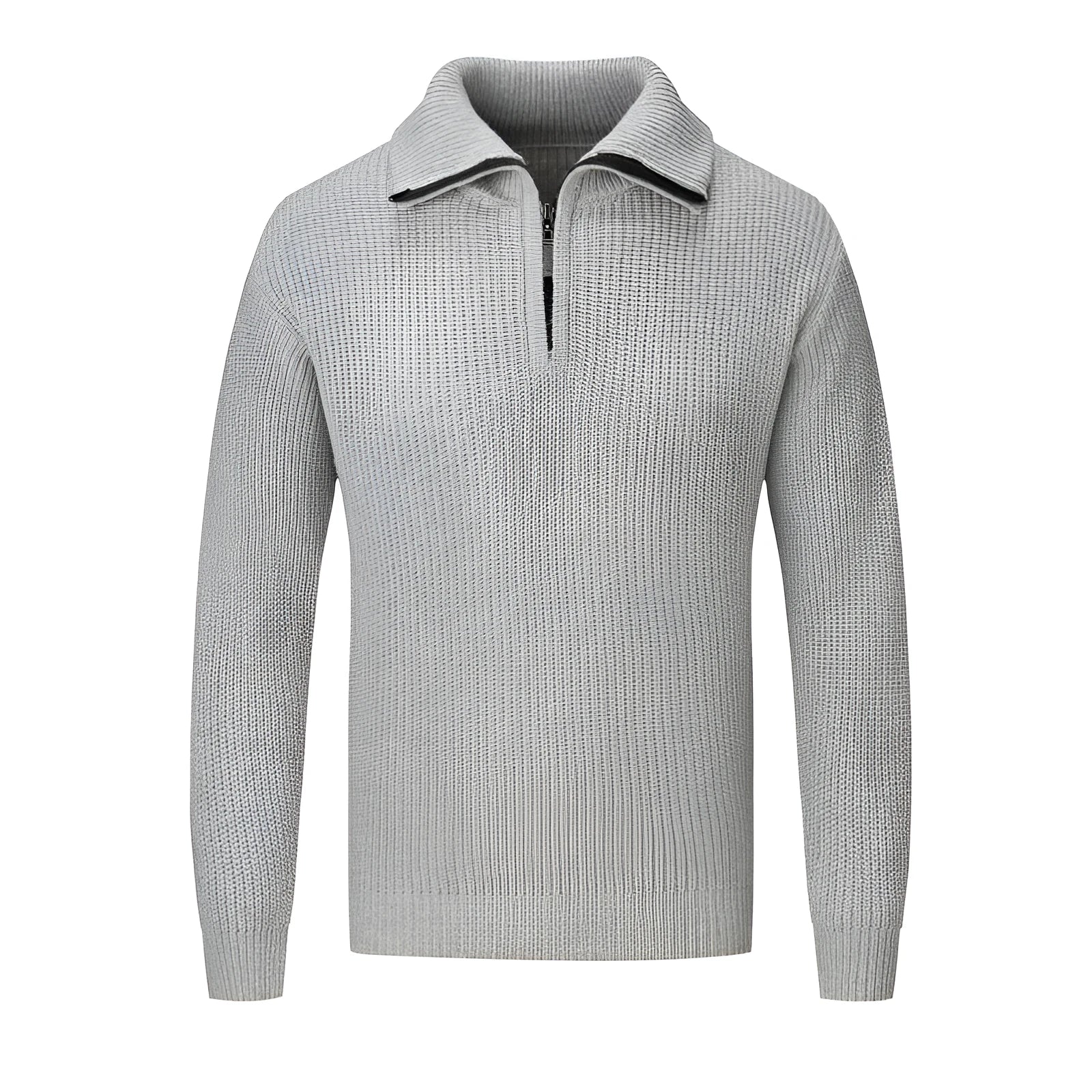 Men's solid colour slim fit pullover sweater for autumn and winter casual wear.