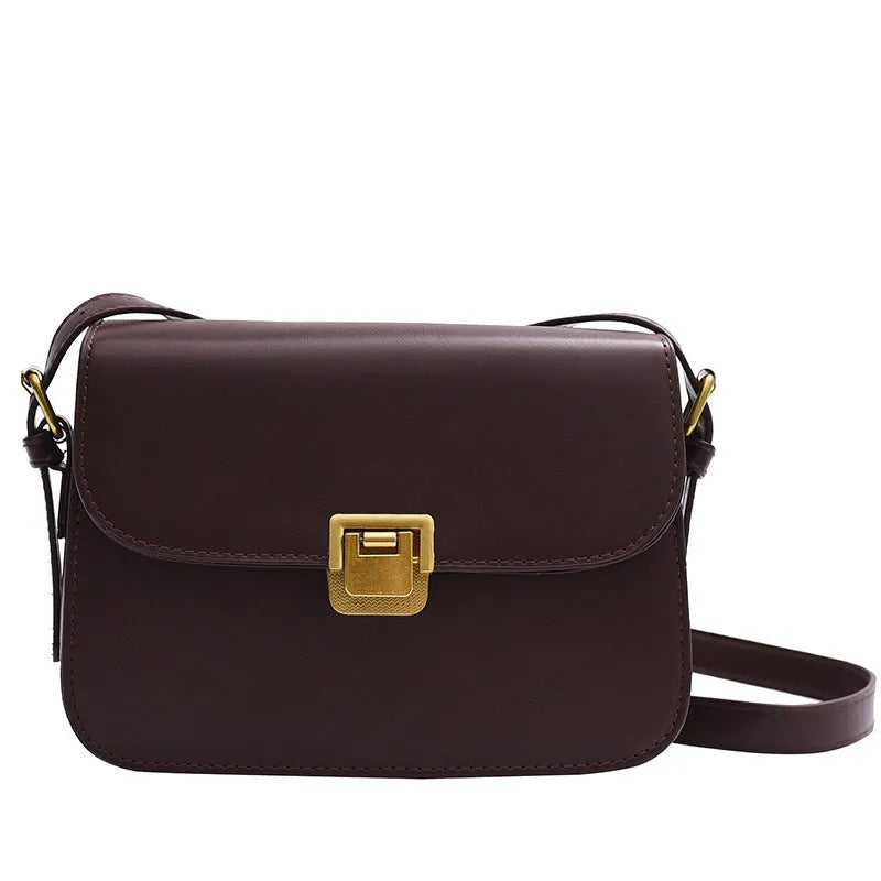 Soft PU women's small square cross-body bag in horizontal shape with one-shoulder strap