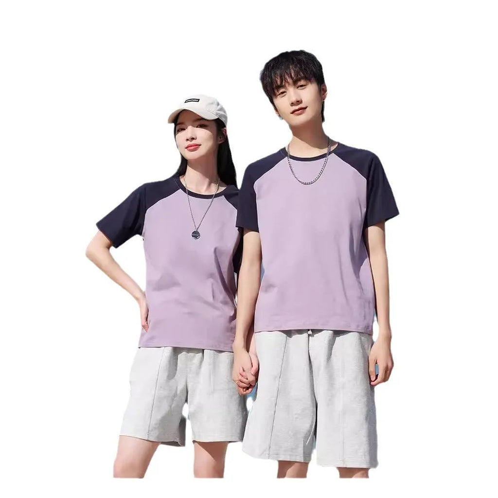 Loose fit round neck cotton blend t-shirt in A050 apricot army green, laid flat.