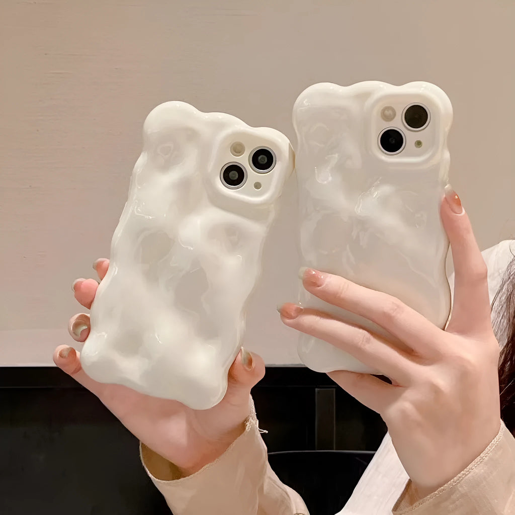 White meteorite pattern TPU phone case back cover for iPhone