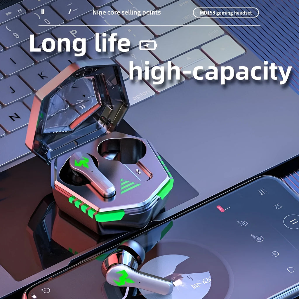 Wireless Bluetooth in-ear sports earphones in black colour with charging case