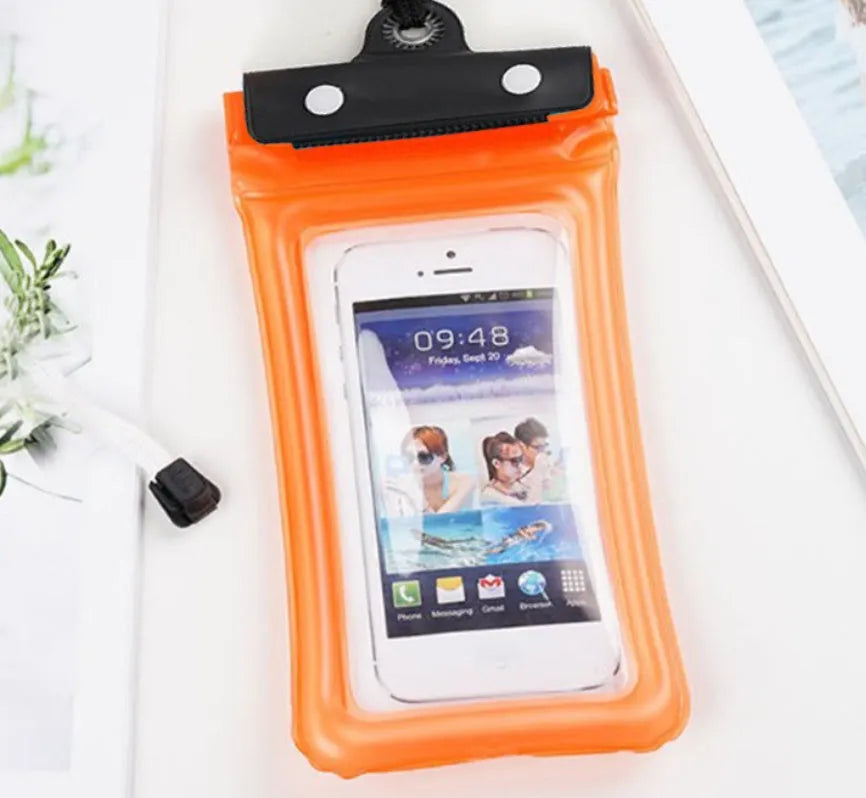 Mobile waterproof bag PVC phone pouch with three-layer seal, 6 inch capacity, 12 colours