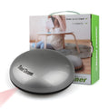 Silver automatic sweeping robot with compact 18cm by 18cm dimensions for floor cleaning