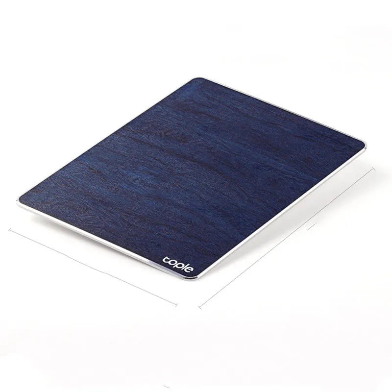 Oversized metal aluminium alloy mouse pad with PU leather surface and silica gel non-slip base, 249x200x3.2mm