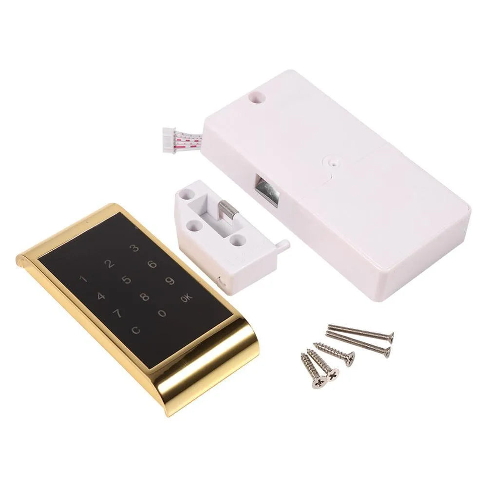 Zinc alloy temporary deposit code lock showing gold finish and combination dial