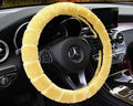 Loop velvet steering wheel cover in red with 800g heavy plush, fits 37-38cm diameter wheels