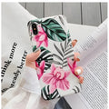 Pink floral print on a slim flexible TPU back cover case for Apple iPhone