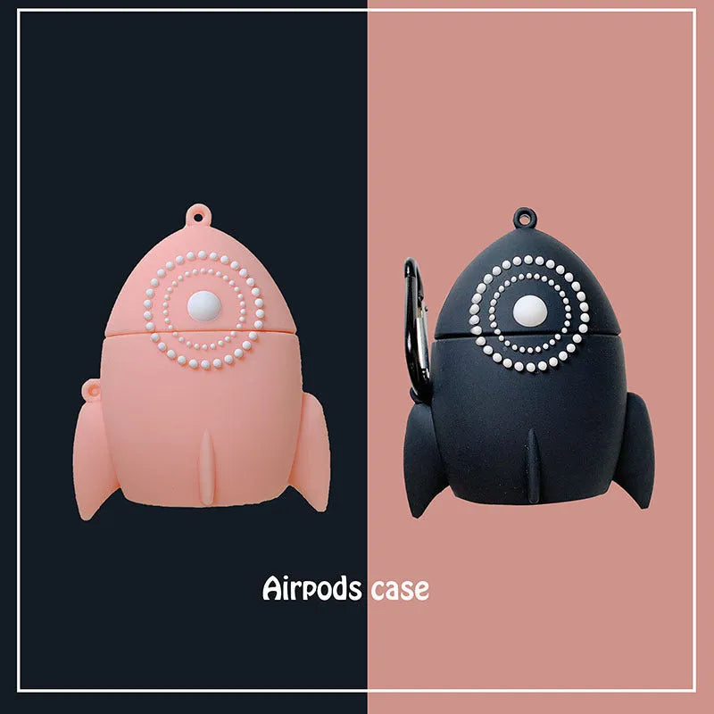 Black and pink silicone protective case covers for Apple AirPods 1 and 2 charging case