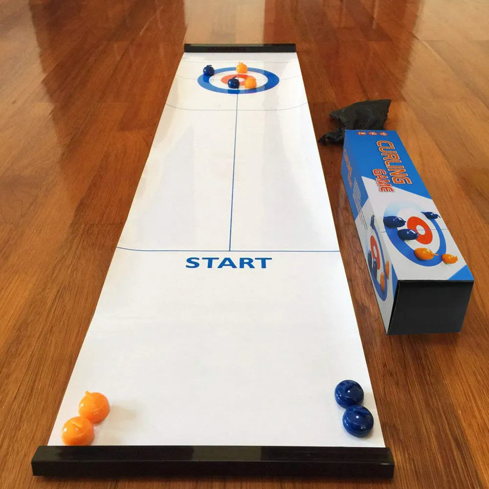 Curling table game with 1200mm runway and 25mm balls, indoor tabletop curling toy for ages 6-16