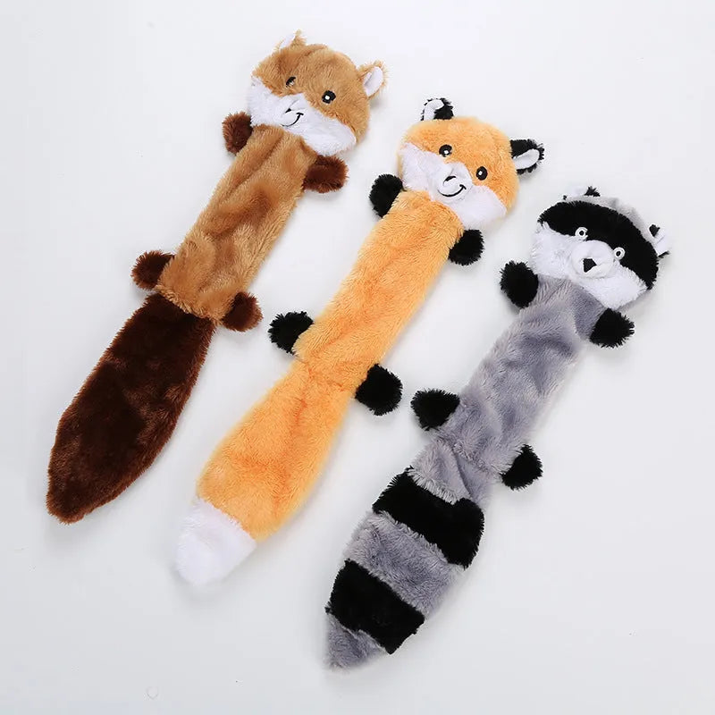 46cm long soft plush pet toy with squeaking mechanism for dogs and cats in various colours
