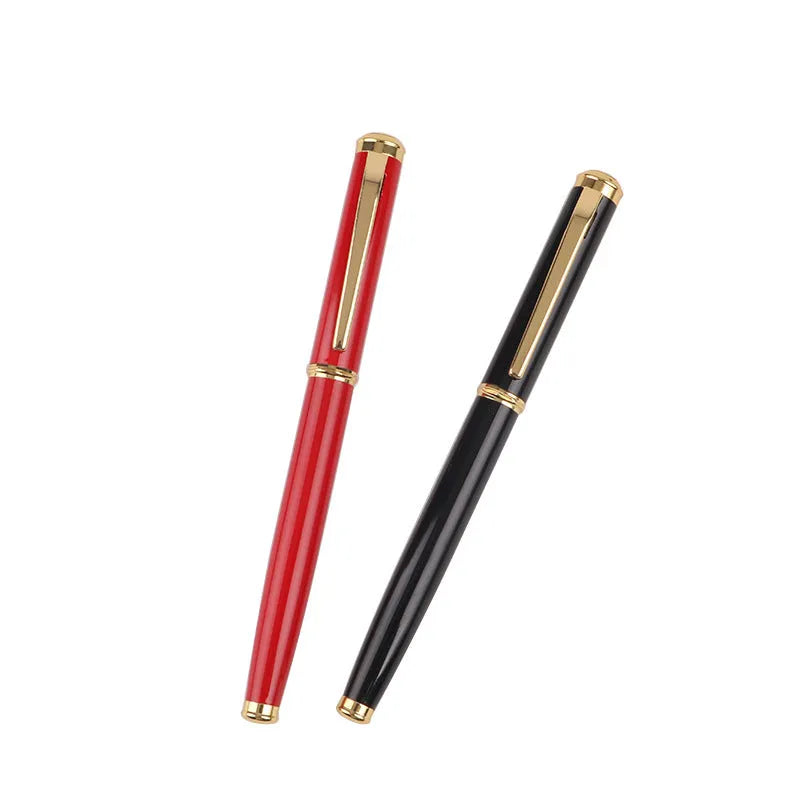 Red and black metal shell ink pen with a 0.5mm Yijin nib tip