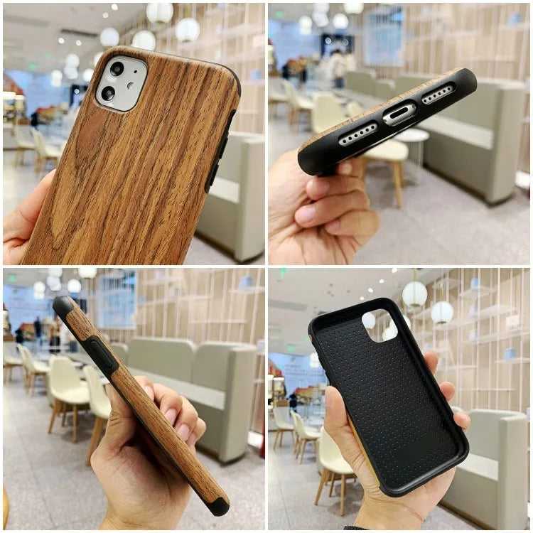 Wooden iPhone back cover case in rosewood, teak, black rose and walnut finishes.