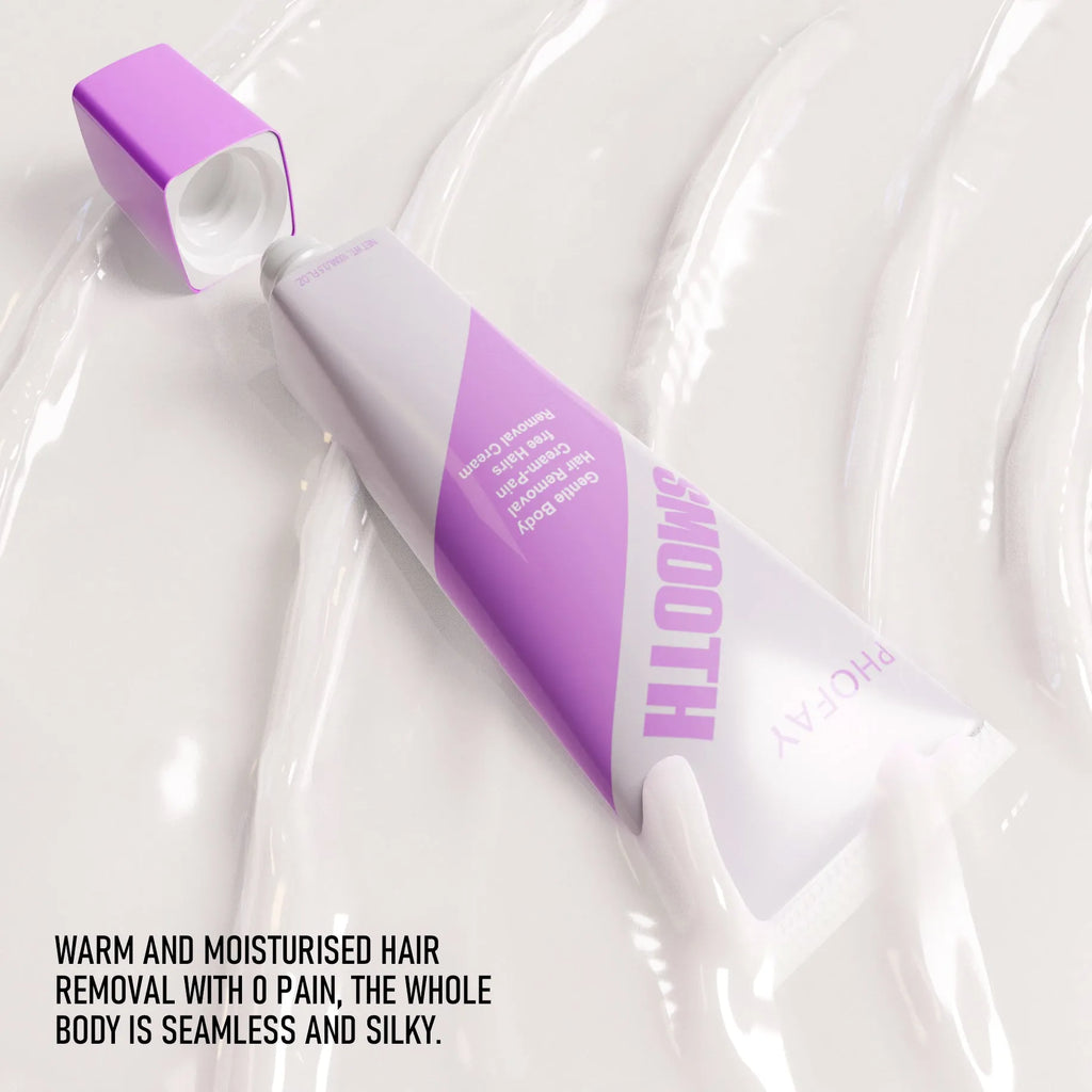 PHOFAY pain free hair removal cream tube with plastic scraper tool for gentle hair removal treatment