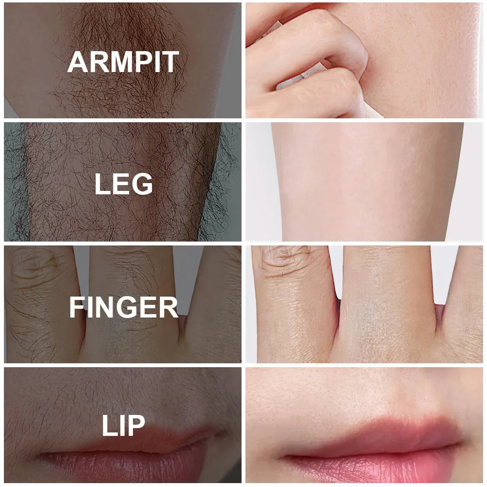 PHOFAY pain free hair removal cream tube with plastic scraper tool for gentle hair removal treatment