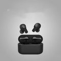 Pearl white and black true wireless Bluetooth sports headphones with in-ear design.