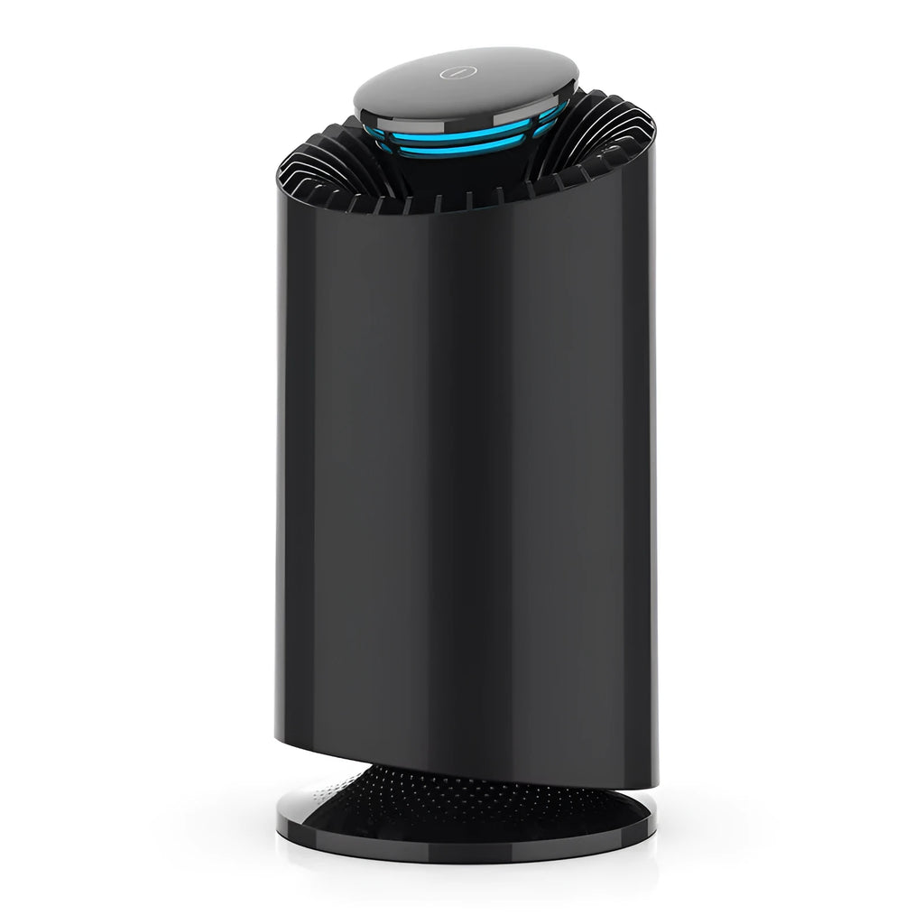 Photocatalyst mosquito killing lamp showing dual UV light design with UK/US style options