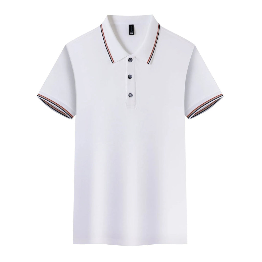 Ice silk polo shirt in copper ammonia fibre fabric available in multiple solid colours