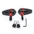 Motorcycle CNC aluminium rear view mirror in black with blue glass, 22mm handlebar fit