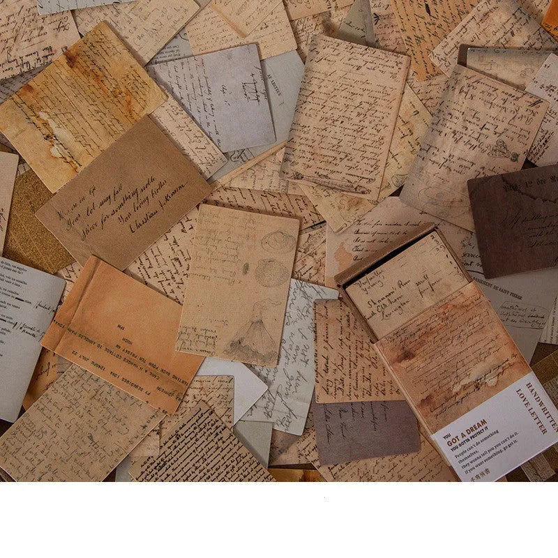 100 retro small book double-sided notes in vintage colours including forest movie and antique paper