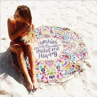Bohemian fashion beach towel in green colour, 100% polyester fibre, multifunctional women bikini wrap