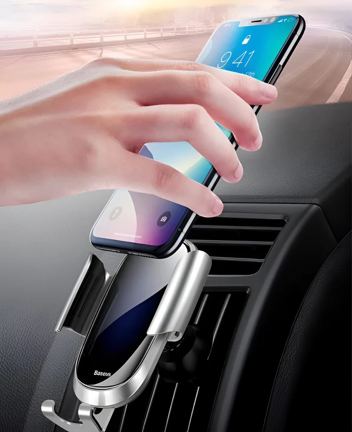 Universal smart car bracket mounting smartphone with adjustable viewing angles