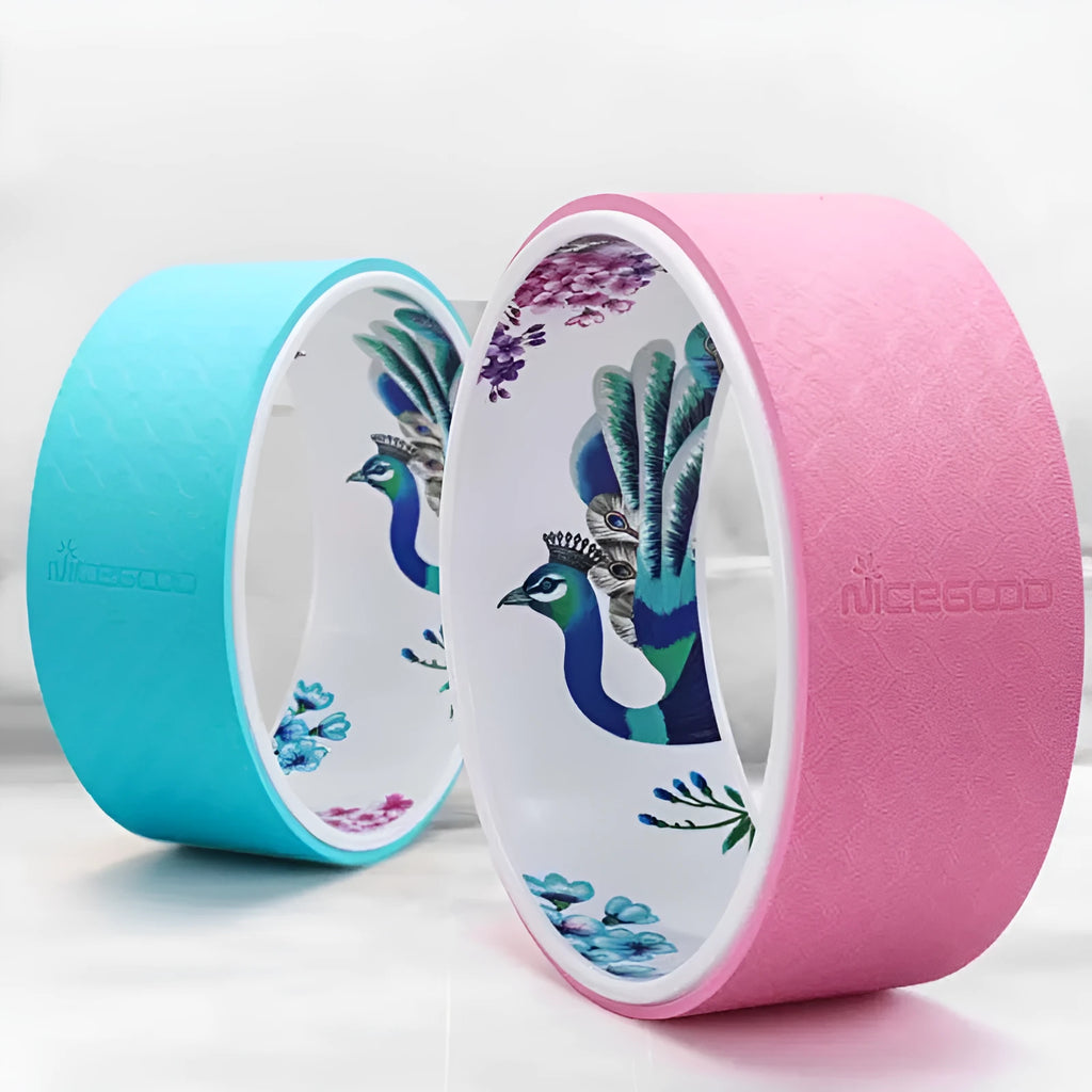 Pilates ring with TPE outer layer and ABS core, 33cm diameter, shown in pink colour option