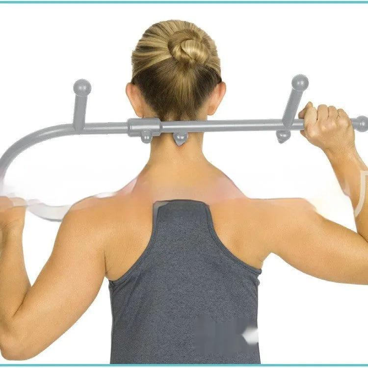 Grey plastic deep acupressure stick for neck, waist, hip, leg, back, foot and head massage
