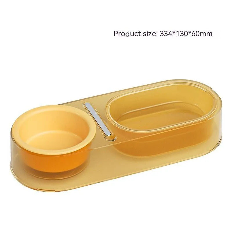 Mixed spoon cat bowl in PC, stainless steel and ceramic, shown in Taro Purple, Mint Green or Yellow