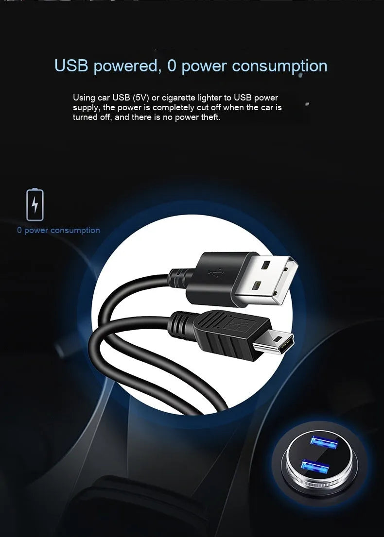 Black car head-up display projector unit with USB connection for GPS and E-dog functionality