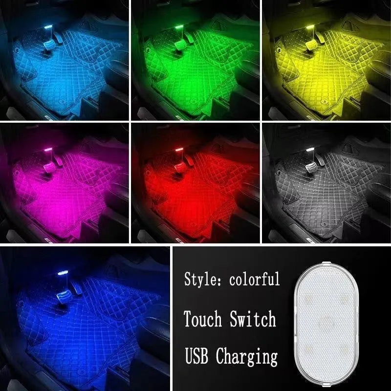 Car interior LED lighting strip with touch control and four colour options on aluminium base plate