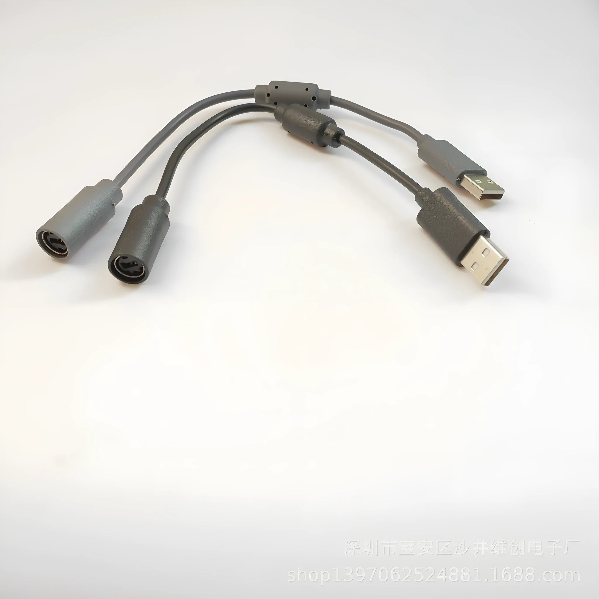 Black USB conversion wire for Xbox 360 controller 23cm PVC cable