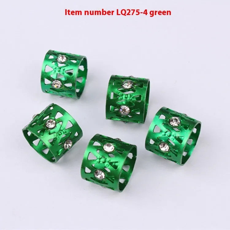 Aluminium wig decoration hair ring with jeweled surface in multiple colour options