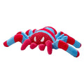 Red bite-resistant teddy dog toy for medium and large breeds on a plain background.