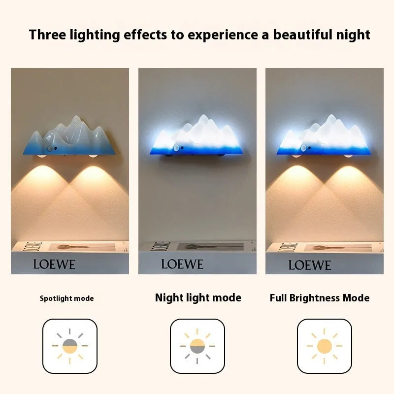 Snow Mountain chargeable night lamp with remote control, colourful modern simplicity design, 178x60x78mm