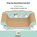 Extra large grey cat sofa bed with integrated scratching board and chamfer socket for indoor cats up to 25kg