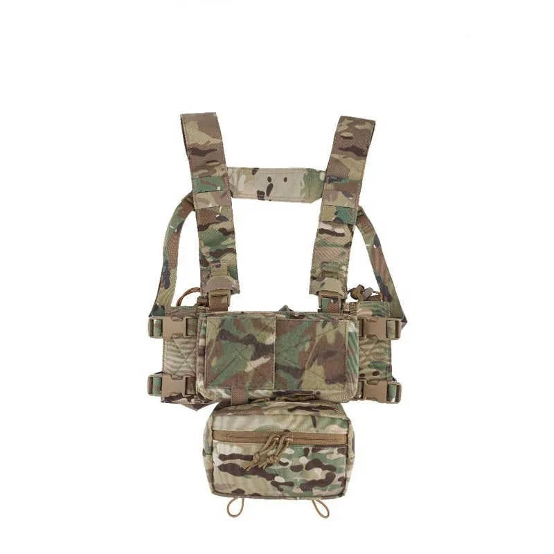 Tactical expandable chest vest in Cordura fabric, one size fits all, black colour, with breathable mesh back panel for team activities