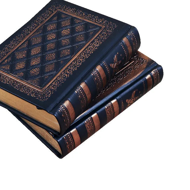 Embossed faux leather notepad with three-dimensional texture and thick pages in bronze colour