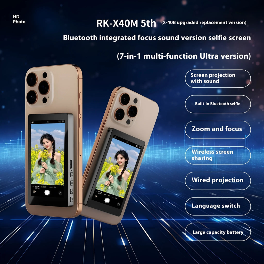 X40M Audio Zoom black magnetic mobile phone projector showing rear mount and compact size