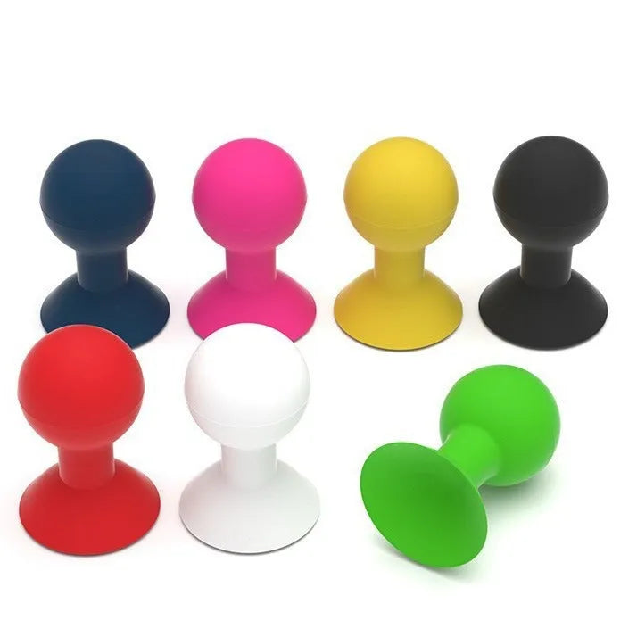 Silicone octopus ball mobile phone holder in blue, yellow, green, red, white, black, rose red, and one-piece colours