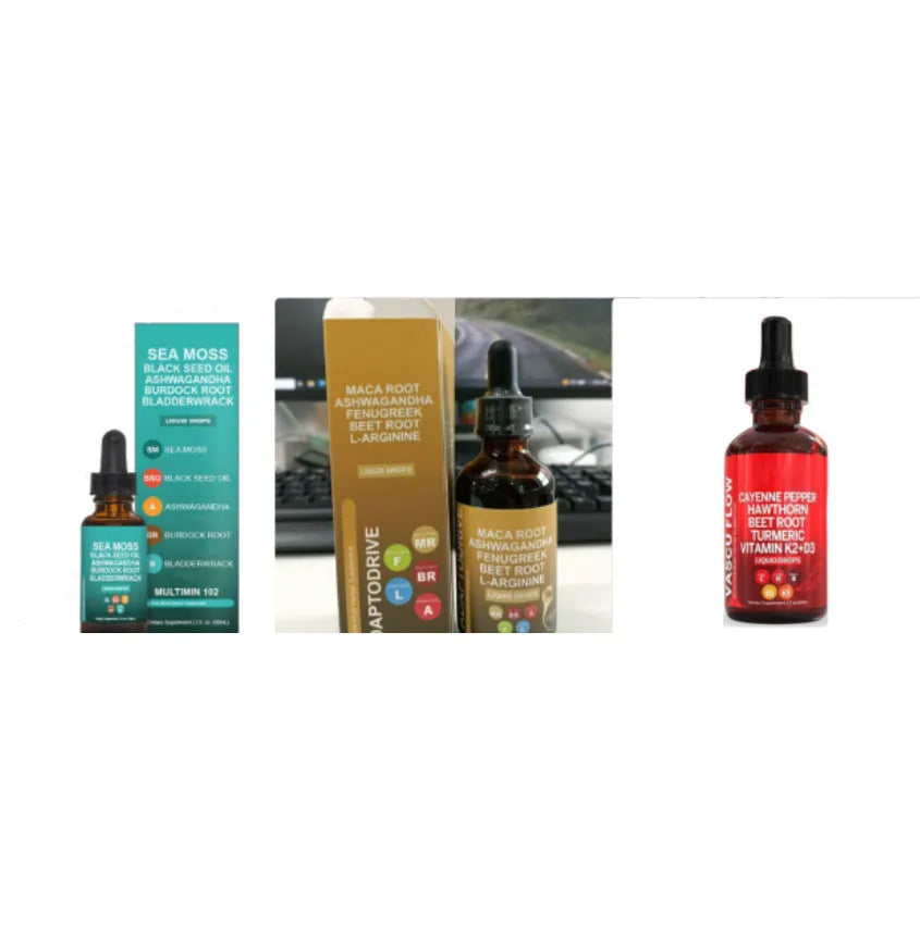 60ml bottle of Vitamin D3 K2 Hawthorn Fruit liquid supplement drops with a dropper