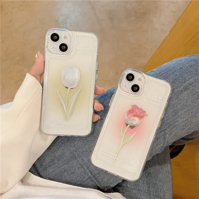 TPU shockproof iPhone case in gradient colours showing all-inclusive protective design