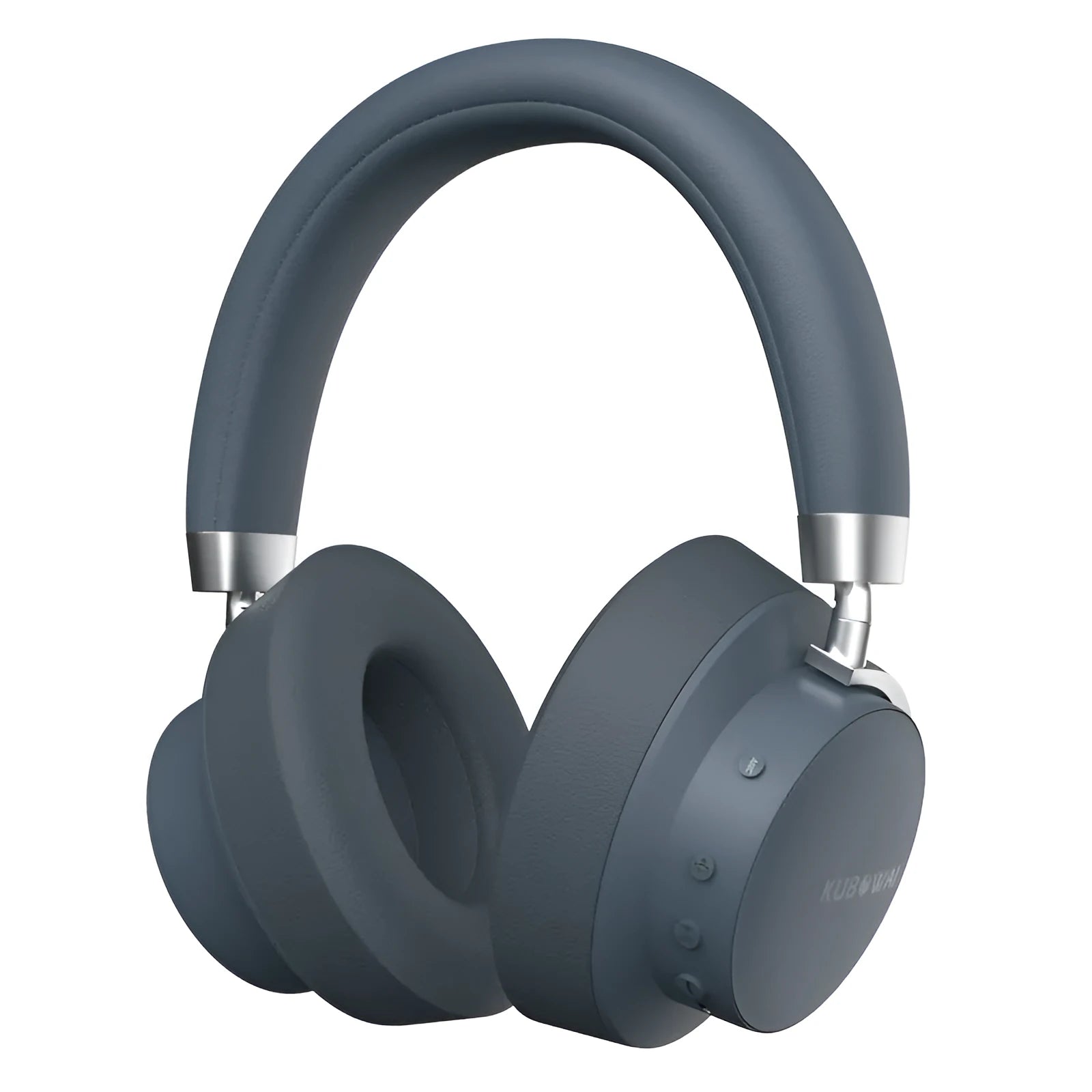 Grey sports wireless Bluetooth headset with in-ear design and head-mounted wearing style