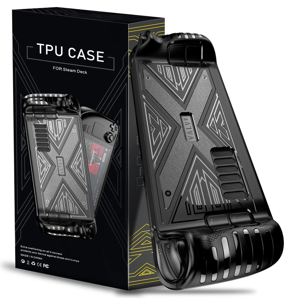Soft TPU protective shell for a handheld game console in red, blue, and black colour options.