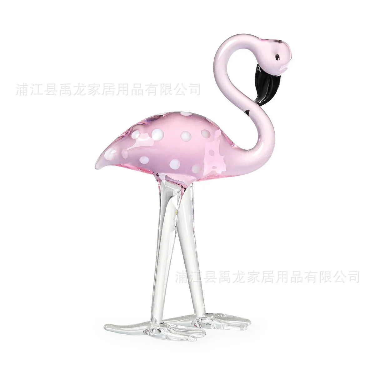 Pink crystal flamingo decorative ornament for tabletop display