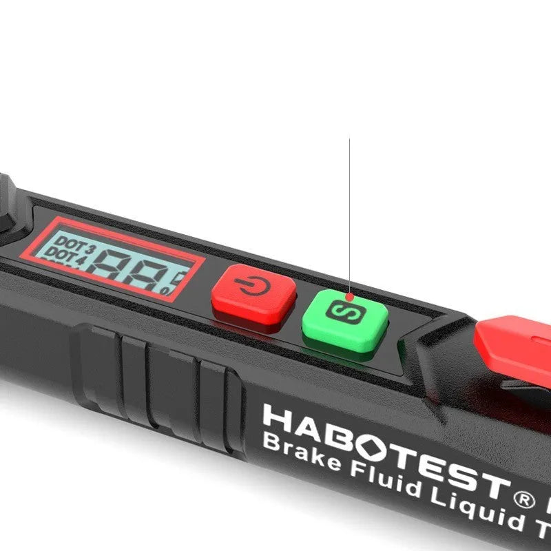 Digital brake fluid tester pen with LED display for automotive diagnostics
