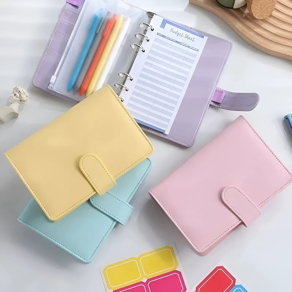 A5 PU leather notebook shell with zipper closure in solid colour options